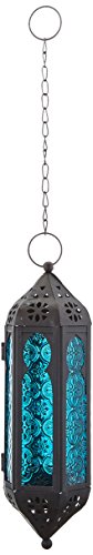 Accent Plusâ€‹ 57070457 Blue Hanging Lantern, Black