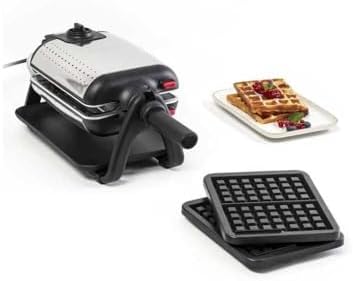 Tefal WM756D - Gofrera, 1200 W, 80 cm, acero inoxidable, negro/ac...