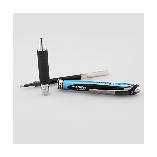 Pentel EnerGel RTX Gelschreiber, einziehbar, feine Spitze, Nadelspitze, rote Tinte, 12 Stück (BLN75-B) – Bild 7