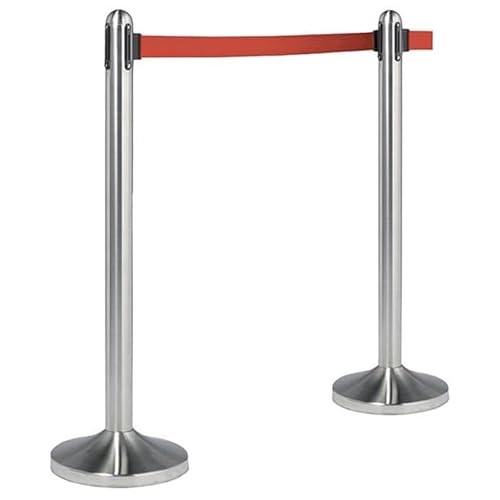 American Metalcraft RSRTRD Pfosten und Sockel aus gebürstetem Edelstahl, Nylon, Rot