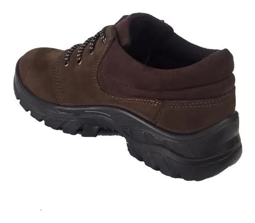 SAPATO DE SEGURANÇA ECOSAFETY PS134AP-015 BICO DE PVC COURO NOBUCK CAFÉ C.A 11677 + PALMILHA ANATÔMI