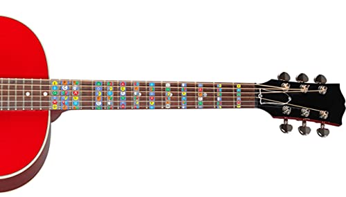 Image of KREEPO Guitar Fretboard Sticker Beginner Learner practicing Fingerboard Fret Note For All 6 Strings Acoustic-Electric Sticker Multicolor(9.1cm X 14.5cm)