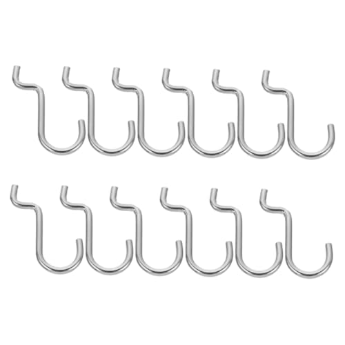 LOORGVEL 12 pièces Crochets pour Panneaux Perforés Fer Lot de Crochets Doubles Robustes pour Organisation Outils et Bijoux Installation Facile sans Outil Support de Charge Fiable pour