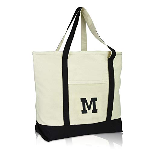 Bolso Tote personalizado con letra M en negro miniatura 1