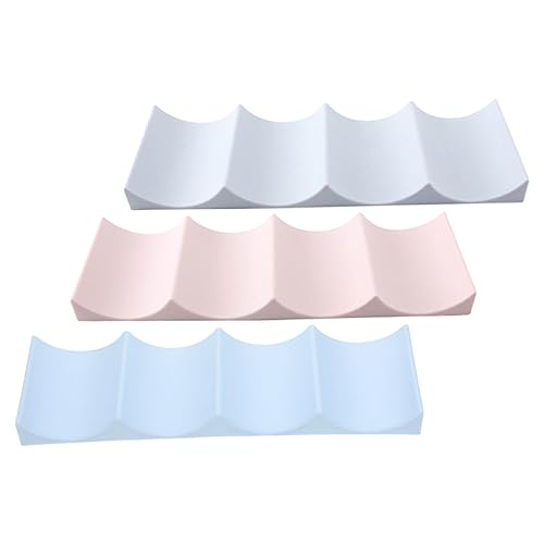 LOORGVEL 3 piezas Soportes Apilables para Botellas Vino y Bebidas Organizador Refrigerador PP Resistente Colores Blanco Azul y Rosa para Cocina y Comedor