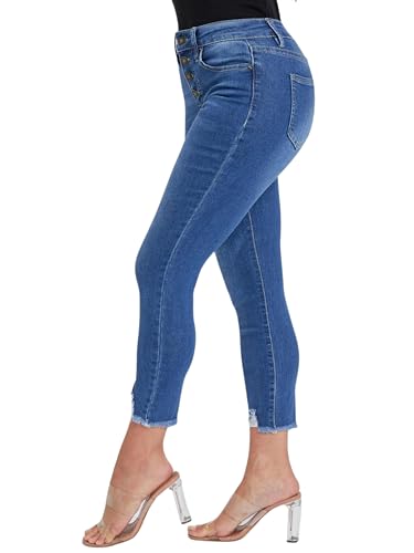 Royalty For Me Womens Women's Petite 4 Button Skinny Ankle Sustainable Jean2