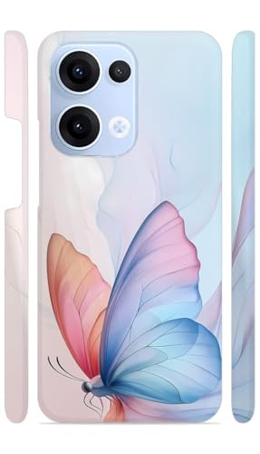 Image of Feather Art Butterfly Designer Printed Hard Back Cover for Oppo Reno 13 5G Attractive and Uniquely Crafted Smartphone Case