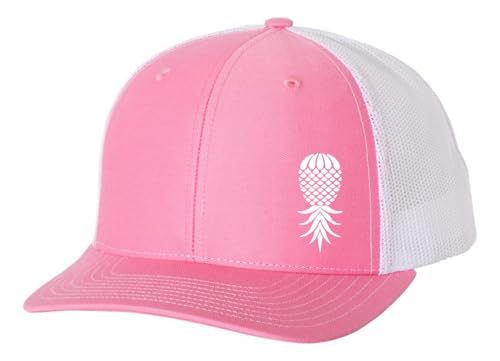 Image of Trenz Shirt Company Men's Upside Down Pineapple Embroidered Mesh Back Trucker Hat Baseball Cap
