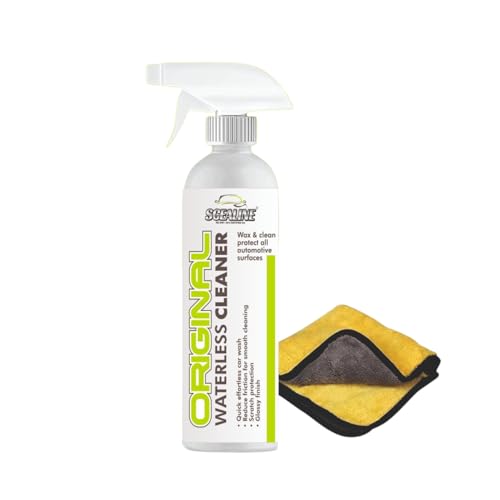 Image of Clean & Shine Waterless Car and Bike Wash Spray 500ml | All-in-One Exterior Cleaner for Paint, Glass, Plastic, Chrome & Wheels | Multipurpose Polish, Streak-Free Shine With Microfiber Cloth