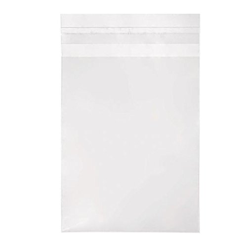 ClearBags4 5/8 x 5 3/4 Clear Cello Bags 100 Pack | Resealable Adhesive on Flap, Not Bag | Great for A2 Cards, 5.5 Bar Envelopes, Art, Cookies, Stationary, Crafts, Favors | Food Safe | B54A