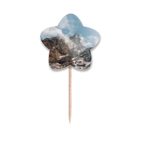 Drapeaux cure-dents paysage pour buffet de fête et pics cupcake nature science