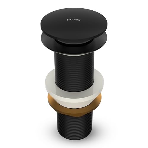 Image of Plantex Waste Coupling for Wash Basin /Pure Brass 5 inch Drain Out let System Full Thread Pop up Coupling for Wash Basin Accessories (Matt Black - Pack of 1)