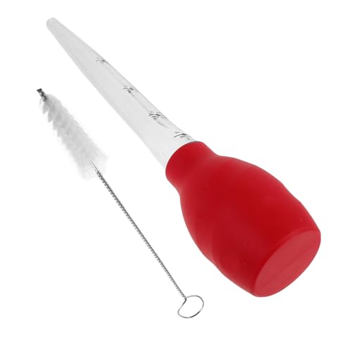 BESTOYARD Siringa per Tacchino in Silicone Piccola con Spazzola per Pulizia Siringa per Alimenti per Cucinare Marinare Carne di Manzo Pollo Barbecue Tubo per Condimenti in Silicone