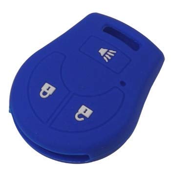GlobalNiche® for NISSAN March Tiida Altima Armada Cube Juke Maxima Pathfinder Rogue Sentra Versa micra Silicone Car Key Cover Case Color Name Blue