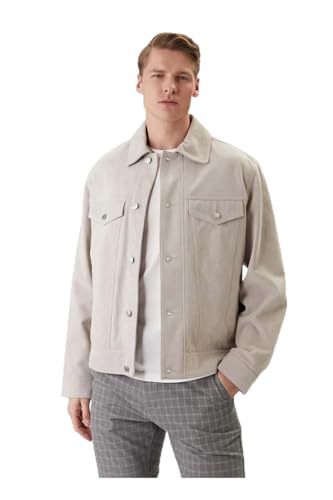 Image of BOSS Men's Johot 10235018 01 Leather_Outerwear, Open Grey 070, 40