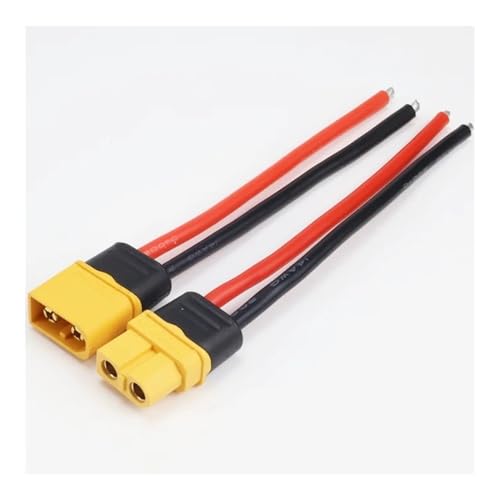 Conectores XT60H con cable 14 AWG para extensión de batería Lipo en drones de carreras FPV