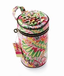 Mud Pie Morning Glory Bucket Toiletries Case Travel Cosmetic Case Bag