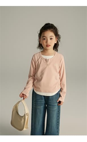 Girls Casual Tunic Tops Knot Front Round Neck Loose Soft Blouse T-Shirt4