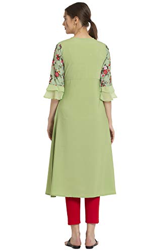 Image of ALC Creation Women's Crepe Printed A-line Kurti