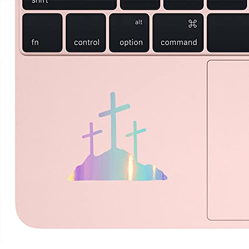 Image of Calvary Crosses Christian Jesus (Holographic Opal Purple) (Set Of 2) Premium Waterproof Vinyl Decal Stickers For Laptop Phone Accessory Helmet Car Window Bumper Mug Tuber Cup Door Wall Decoration