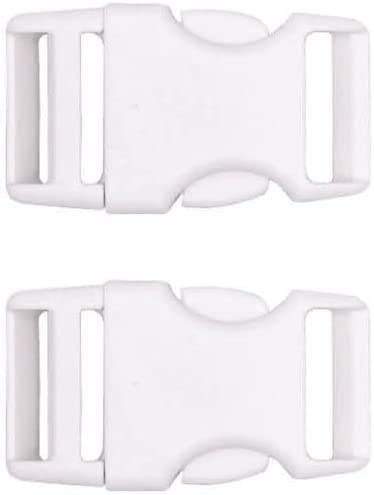 MERCERÍA SUANCES Hebillas para cinturón y mochilas de 25mm blanco, 2 unidades, cierre de clic de doble cara, para mochila, hebilla mochila
