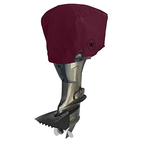 Outboard Motor Cover | Windstorm by Eevelle | 600D Polyester Marine | Boat Engine Hood Cover Canvas Fits Motor - 9 Colors (Up to 25 HP - Burgundy) - Thumbnail 2