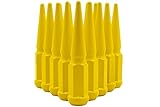 20 Pc Yellow Spike Lug Nuts Powder Coated | Steel | 4.5' Tall | M14x1.5 Thread Pitch + More 1 Key...