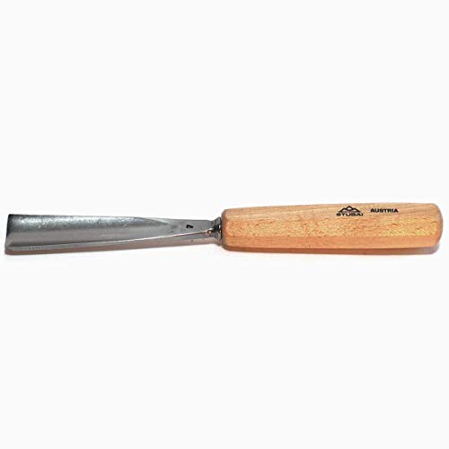 Stubai 550740 Type 7 Long/Polished Wood Carving Chisel, Grey/Beige, 40 mm