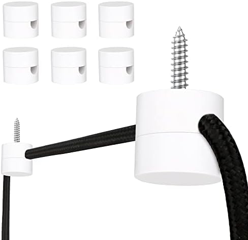 6 Pack Swag Hooks for Ceiling Hanging Light, White Ceiling Hooks