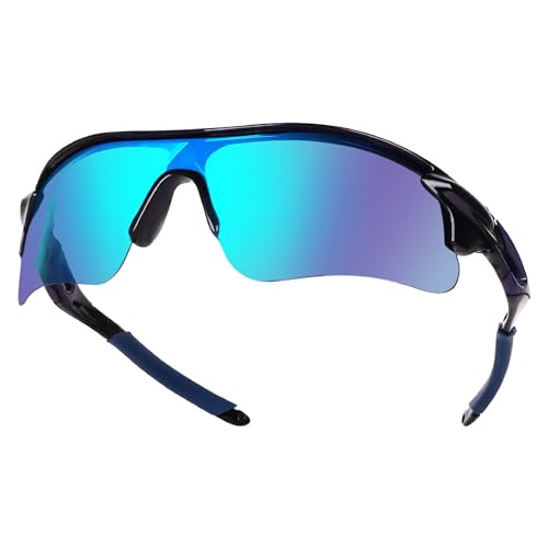 Image of Dervin Non Polarized Oversized Sports Sunglasses for Men Women, Outdoor Cricket Cycling Hiking Fishing Sunglasses