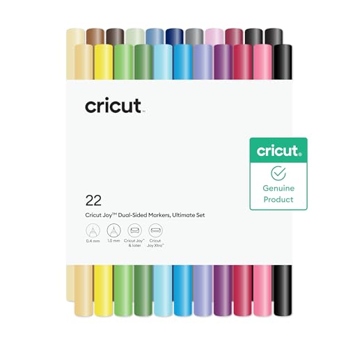 Cricut Joy Dual-Sided Markers Ultimate Set (22 ct) - 1.0mm Marker Tip + 0.4mm Fine Point Pen Tip - For use with Joy & Joy Xtra Machines