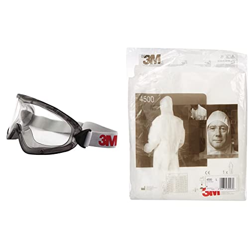3M Lunettes-masque de sécurité 2890SA, Classic & Combinaison de protection 4500 blanc, taille L