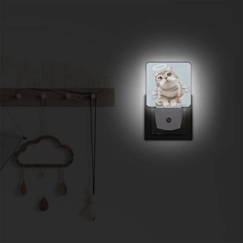 Pardick Cute Aninmal Cat Plug In Night Light Set Of 2, Angel Cat Led Nightlights Auto Dusk To Dawn Sensor, Nightlight Lamp For Kids Rroom Bedroom Bathroom Kitchen Hallway Nursery Stairs Home Decor #TOP3