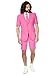 Produktbild OppoSuits Herren Men Suit Business-Anzug Hosen-Set Inklusive Shorts, Kurzarmjacke & Krawatte, Mr.Pink, 56 EU