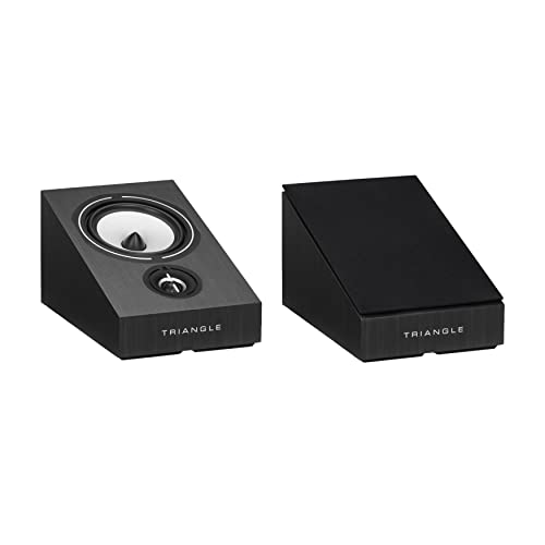 triangle - BOREA BRA1-3D Home Cinema Speakers - Atmos/DTS: X/Auro 3D Compatible - Atmos & Surround Versatility - Output 89 dB/W/m - 206 x 180 x 300 mm - Black (Pair)