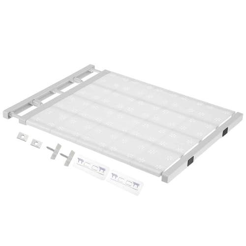 Image of HARFINGTON Expandable Closet Tension Shelf 23.62" to 39.37" Adjustable Closet Organizer 2.5" x 16.54" Flower Pattern Storage Rack for Wardrobe Cupboard Kitchen Bedroom