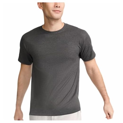 Champion mens Classic Jersey Tee Shirt, Granite Heather, Large US