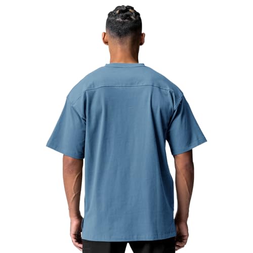 Men's Cotton Short Sleeve Crew Neck Shirts Athletic Tops Tees Oversized Gym Clothes for Men S-XXL