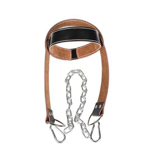 Harnais de tête en cuir noir TOPBATHY pour musculation du cou durable
