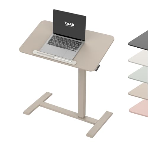 Image of TopJob AnyDesk Nest Pro Sit Standing Desk, Portable Folding Stand Desk with Hidden Wheels, Computer Workstations, Home Use, Couch Side Table, Bedside Table, Kitchen Prep Table, Cordless (Sand)