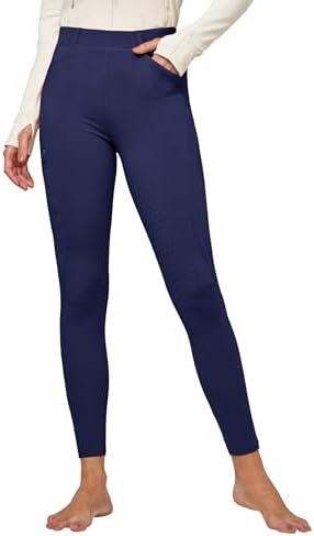 WILLIT Women's Fleece Riding Breeches Winter Horse Riding Pants Tights Equestrian Thermal Schooling Tights Navy Blue S - 2