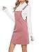 Yeokou Corduroy Overall Dress for Women Black Bib Pinafore Suspender Dress Skirt Jumpsuits(Pink-S)