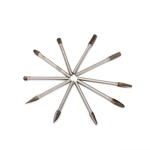 Juego de 10 fresas carburo 1/8" para grabado y torneado miniatura 5