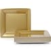 Lillian Tablesettings 24-Piece Square Paper Plates Set, 10-Inch, Gold