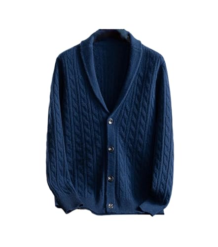 Men's Cashmere Knit Cardigan Sweater Lapel Single Breasted Long Sleeve Fall Winter Casual Outerwear - Main Image