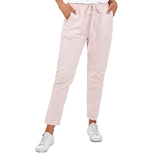 Image of Candid Styles Womens Magic Super Stretch Plain Italian Trousers Ladies Crushed Casual Leggings Look Joggers Pants One Size (UK, Numeric, 8, 14, Regular, Regular, Blush)
