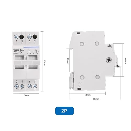Disjoncteur de verrouillage MTS 2P 63A et inverseur de source modulaire 230V 400V