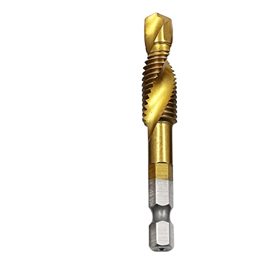 1pc Spiral Pointed Taps HSS M2 Tapping Thread Forming 1/4 Inch Hex Tap Drill Bits Metric Spiral Screw Tap M3-M10 MINGPING (Color : M4)