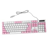 Clavier filaire USB : le clavier adopte des capuchons de touches suspendus, une course modérée des touches, une excellente expérience de frappe, un clavier à 104 touches