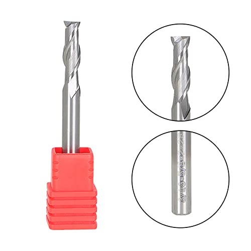 Image of 3 /16 Inch Milling Cutter 2 Slot Carbide End Milling Cutter Suitable for Aluminum Cutting Non-Ferrous Metal Cutting 5 Pieces